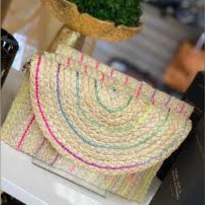 Shiraleah Multicolor Straw Clutch